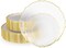 Trendables Plastic Plates for Party Fancy Plastic Dinner Plates For Guest 7.5 inch Dessert Plates & 10 Inch Thin Delicate Disposable Dinnerware Charger Plate Set